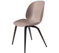 Beetle - Silla de Comedor con Patas de Madera, Roble Ahumado Mate/ Rosa Dulce