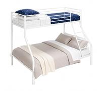 Befara Litera Matrimonial Palace | Cama Doble Inferior, 3 Plazas, Metal Resistente - Blanco