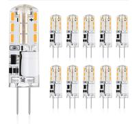 Befurglor Lámparas LED G4, 1,2 W de repuesto para halógenas de 10 W, 120 lm, blanco cálido 2900 K, lámpara con base de clavija LED G4, CA/CC 12 V, ángulo de haz de 360°, no regulable, paquete de 10