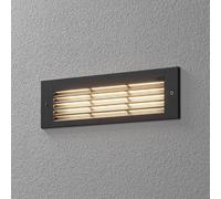 Bega Lámpara de pared LED empotrable gris ancho 26 cm Interruptor CCT
