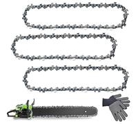 Begonia 3 cadenas de sierra de 3/8 pulgadas LP 35 cm, 52 eslabones de accionamiento de 1,3 mm, con 2 guantes, cadena de repuesto compatible con Makita, Oregon, Einhell GH-EC1835, Dolmar, Ryobi