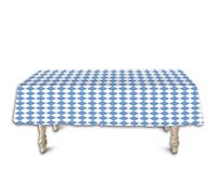 Beistle S57941AZ2 - Mantel de plástico para Mesa de Oktoberfest, 2 Piezas, Suministros y Decoraciones para Fiestas alemanas, 54 x 108 Pulgadas, Azul/Blanco