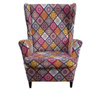 BEIWOSHA Fundas for sillón orejero Retro 2 Piezas | Fundas elásticas for sillones orejeros de spandex Fundas for sofás marroquíes(3)