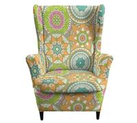 BEIWOSHA Fundas for sillón orejero Retro 2 Piezas | Fundas elásticas for sillones orejeros de spandex Fundas for sofás marroquíes(8)