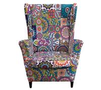 BEIWOSHA Fundas for sillón orejero Retro 2 Piezas | Fundas elásticas for sillones orejeros de spandex Fundas for sofás marroquíes(5)