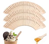 Bekith - Juego de 300 mini cucharas de madera desechables, 2-3/4" para manualidades, exfoliantes orgánicos de azúcar, degustación y muestreo