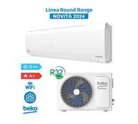 Beko BEHPC180 + BEHPC181 Aire Acondicionado 18000Btu 5,1Kw WIFI Round Range 2024, R32 Inverter, Blanco