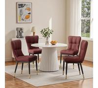 Bekrvio Juego de 4 sillas de comedor con capacidad de carga de 200 kg, (8 cm de grosor) Sillas de comedor de polipiel, Sillas de cocina con patas metálicas de una pieza y respaldo, Silla de lujo