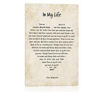 BEKUGART Letrero de metal con letra de la canción de NC The Beatles in My Life, 20,3 x 30,5 cm, póster de los Beatles, decoración de música vintage para casa, oficina, estudio, escuela, cueva. Regalo