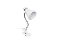 BEL AIR HOME - Flexo de escritorio con pinza Sicion - estilo clásico - metal blanco o negro - portalámparas E-27 - medidas de 28x27x11 cm - ideal para escritorio, mesa o estantería
