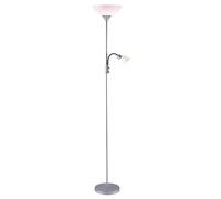 BEL AIR HOME Lámpara de Pie TORINO Plata | 1xE27-1xE14 (BOMBILLAS NO INCLUIDAS) Altura 178cm - Ideal para Salones y Estudios - Diseño Moderno y Funcional