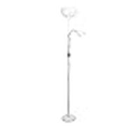 Bel Air Home Lámpara de pie VARESE 178 cm blanco aluminio, brazo orientable, 2xE27 80W