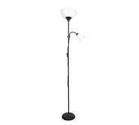 Bel Air Home - Lámpara de pie Varese - 1xE27 y 1xE14 - Bombillas no incluidas - 178 cm - Negro