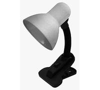 BEL AIR HOME - Lámpara Flexo con pinza de escritorio DEDALO - ideal para zonas de lectura y escritorios - Portalámparas E-27 para cualquier bombilla E-27 (METAL PLATA)