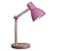 Bel Air Home – Lámpara flexo de escritorio TEACHER – 1xE-27, madera y metal, altura 47 cm, Rosa