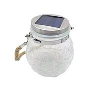 BEL AIR HOME - Pack 2 Colgantes Solares de Cristal con Diseño Elegante y Asa de Cuerda, Iluminación Exterior Sostenible, Carga Diaria por Energía Solar, Encendido/Apagado Automático al