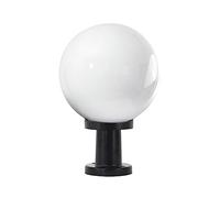 BEL AIR HOME Sobremuro Exterior AMBIENTE, Aluminio Negro, 37cm | Bola Policarbonato 25cm, Portalámparas E27, Lámpara Jardín, Resistente Intemperie, LED