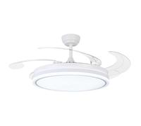 BEL AIR HOME - Ventilador de Techo ASGARD - Motor DC Silencioso - Aspas Desplegables 108CM - Luz LED 36W 3 Temperaturas - Mando a Distancia - Modo Invierno - Blanco (XL BLANCO)