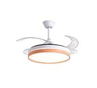 BEL AIR HOME - Ventilador de techo LED de 36 W con mando a distancia, motor DC silencioso - Aspas desplegables metacrilato - 3 temperaturas de luz, modo invierno, mini blanco, metal y policarbonato