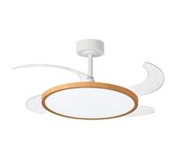 BEL AIR HOME Ventilador de Techo SLIM Madera | Motor DC Silencioso, Luz LED 36W 3 Temperaturas de Color, Aspas Retráctiles, Mando a Distancia, Modo Invierno, Diseño Moderno