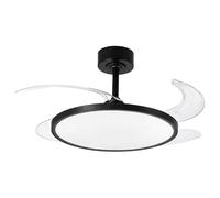 BEL AIR HOME Ventilador de Techo SLIM Negro | Motor DC Silencioso, Luz LED 36W 3 Temperaturas de Color, Aspas Retráctiles, Mando a Distancia, Modo Invierno, Diseño Moderno