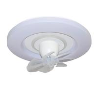 BEL AIR HOME - Ventilador/Plafón AKASHA blanco con motor DC, 6 aspas, 38W LED 3000-6000K, Al.21xD.48cm