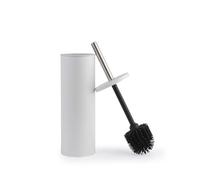 Beldray Escobilla de Inodoro y Soporte - Tratamiento Antibac, cerdas de Silicona antiarañazos, a Prueba de Salpicaduras, diseño Discreto de Tapa Cerrada, Mango Largo, Cabezal higiénico fácil de