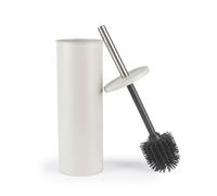 Beldray Escobilla de Inodoro y Soporte - Tratamiento Antibac, cerdas de Silicona antiarañazos, a Prueba de Salpicaduras, diseño Discreto de Tapa Cerrada, Mango Largo, Cabezal higiénico fácil de