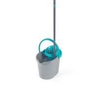 Beldray Juego de fregona y cubo 3 en 1: cabezal de fregona de triple acción, núcleo de microfibra absorbente, puntos de fricción, grandes tiras exteriores, cubo de 12 L, escurridor extraíble, boquilla