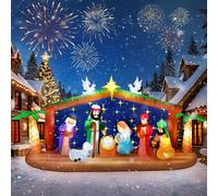 Belén inflable navideño de 3,6 metros con luces LED, que representa el nacimiento de Jesús