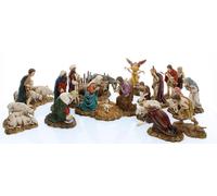 Belén navideño de 14 piezas, escala 1:22, pintado a mano, fabricado en Italia