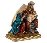 Belén navideño de 21 cm, hecho de resina, con la figura de Jesús, María y José
