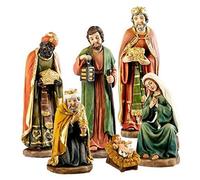 Belén navideño de resina, 16 cm, de 6 piezas