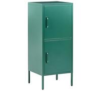 Beliani Armario de Metal Verde 40 x 40 cm 2 Puertas 4 estantes almacenaje Oficina Huron