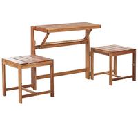Beliani Banco de Exterior para jardín Multifuncional Convertible Estilo Boho Fabricado en Madera de Acacia Clara Tuenno