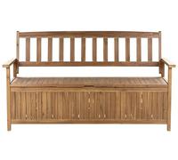 Beliani Banco de jardín de Madera de Acacia Clara 160 cm 3 plazas almacenaje Sovana