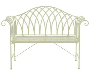Beliani Banco de jardín de Metal Verde Claro 130 cm 2 plazas reposabrazos Vintage Milazzo