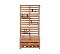 Beliani Banco de Pared con Almacenamiento Madera de Acacia estantes arcón 170 x 80 cm jardín balcón Exterior Matino