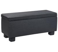 Beliani Banco para Pasillo con almacenaje Patas de Madera de álamo tapizado de Tela Moderno Negro Ithaca