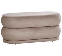 Beliani Banco puf Decorativo tapizado Moderno Estampado Liso Taburete Terciopelo Gris Pardo Ellendale