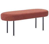 Beliani Banco tapizado de bouclé Ovalado Patas de Metal Estilo rústico Retro marrón Dorado Wolfeboro