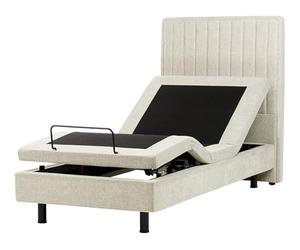 Beliani Cama articulada eléctrica Moderna Mando a Distancia Ajustable tapicería de Tela Beige 90 x 200 cm Castellan