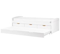 Beliani Cama Nido Infantil extraíble con almacenaje cajones de Madera Clara de Pino Blanco 90 x 200 cm Petiville