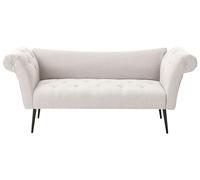 Beliani Chaise Longue Doble tapicería de Tela Acolchada Beige Claro Nantilly