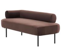 Beliani Chaise Longue tapizado de Terciopelo Patas de Metal Izquierdo marrón Oscuro Mirmande