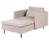 Beliani Chaise Lounge Moderna Tela Dos Piezas salón Moderno tapizado Beige Lemvig