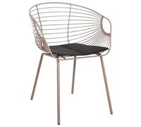 Beliani Conjunto de 2 sillas de Comedor de Metal Respaldo de Alambre Asiento de Piel sintética Beige Hoback