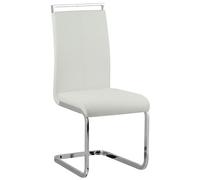 Beliani Conjunto de 2 sillas de Comedor de Piel sintética Blanco Cantilever Respaldo Alto Moderno Sala de conferencias Greedin