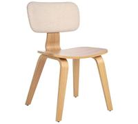 Beliani Conjunto de 2 sillas de Comedor Estilo Retro Asiento tapizado bouclé Madera Clara y Beige Lucinda