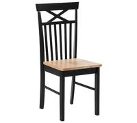 Beliani Conjunto de 2 sillas de Comedor Negras con Madera Clara Estilo Tradicional Houston